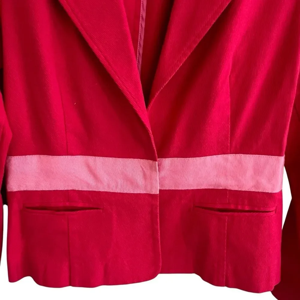Bisou Bisou Womens Y2K Pink Blazer Size 12 Career Office Siren Legally Blond 90s